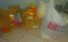 Solidariedade: Adriele recebeu doação de alimentos 