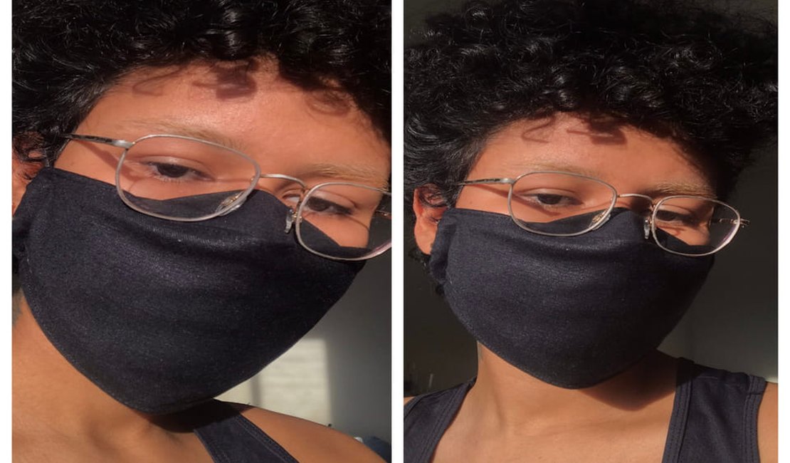 Dona de casa cria máscara de proteção que não embaça as lentes do óculos