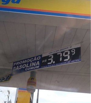 Preço da gasolina cai nas bombas e chega a R$ 3,79 o litro em Maceió 