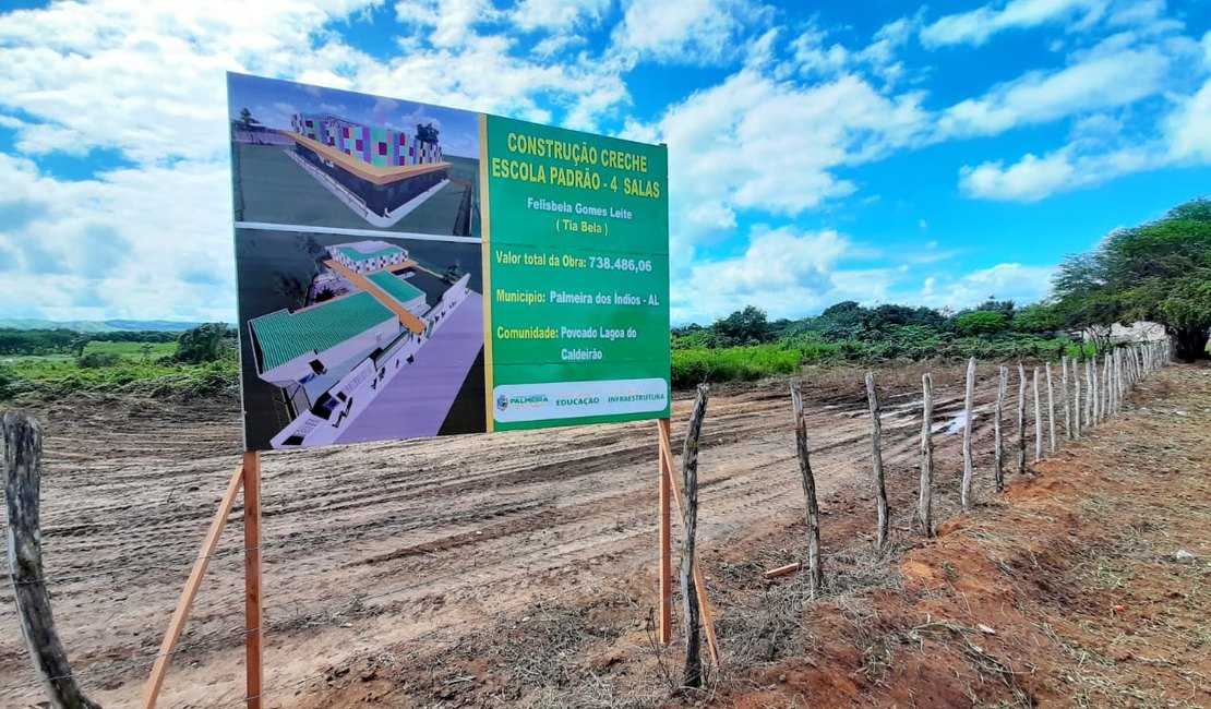 Prefeitura de Palmeira dos Índios autoriza construção de creche em Lagoa do Caldeirão