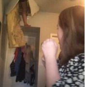 Mulher atravessa o teto durante gravação da filha no TikTok