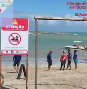 Prefeitura de Maragogi instala placas alertando sobre proibição de aluguel de jet ski