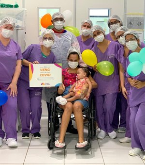 Criança com Covid-19 se recupera após 11 dias internada no Hospital da Mulher