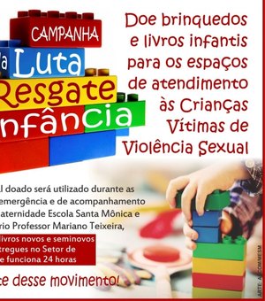 Campanha arrecada brinquedos e livros para crianças vítimas de violência sexual