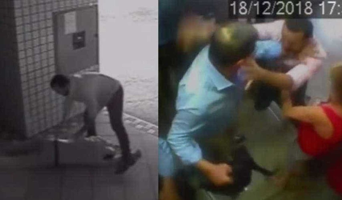 [Vídeo] Câmeras de segurança flagram repórter de TV agredindo idoso