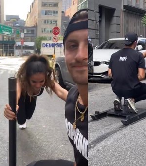 Anitta treina nas ruas de Nova York