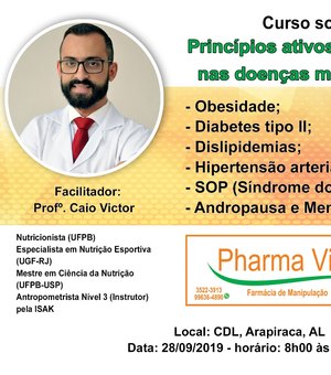 Pharma Vida promove curso sobre Princípios ativos que atuam nas doenças metabólicas