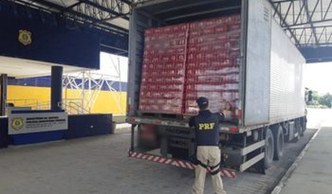 PRF apreende carga de cerveja sem nota fiscal e avaliada em mais de R$ 100 mil no sertão 