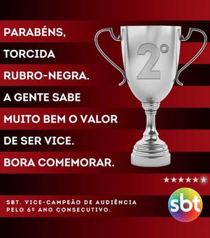 SBT 'parabeniza' Flamengo: 'A gente sabe muito bem o valor de ser vice'