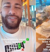 Neymar posta foto de ceia e ironiza: 'Não é para 500 pessoas'