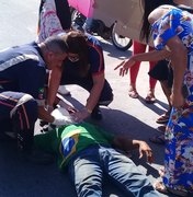 Condutor de motocicleta passa mal e bate em carroça no bairro Brasília
