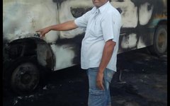  Ônibus pega fogo em Porto de Combustível em Palmeira dos Índios