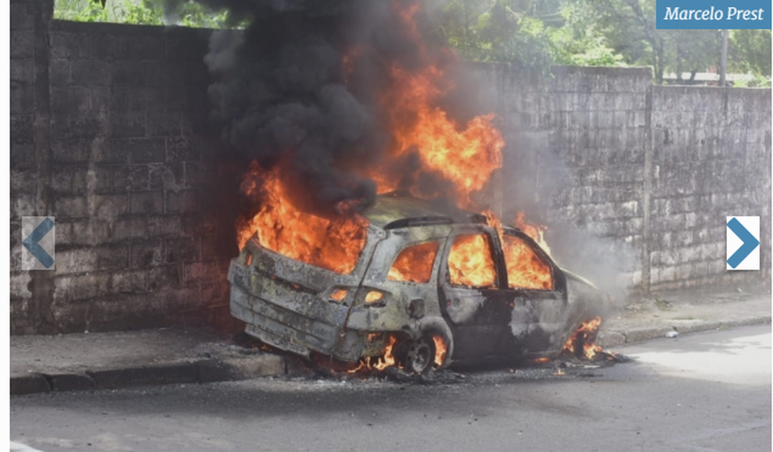 Carro da TV Vitória é incendiado durante operação da Polícia Civil