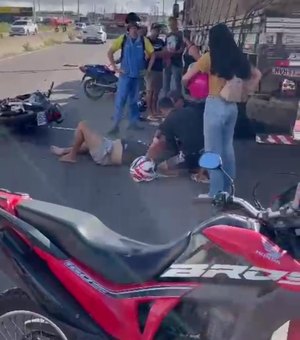 Acidente entre uma moto e um caminhão é registrado em Arapiraca