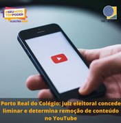 Porto Real do Colégio: juiz eleitoral concede liminar e determina remoção de conteúdo no YouTube