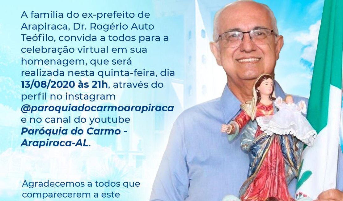Família de Rogério Teófilo convida para missa de 7º dia com transmissão on-line
