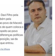 Nas redes sociais, governador Renan Filho parabeniza candidato Davi Filho por sua campanha