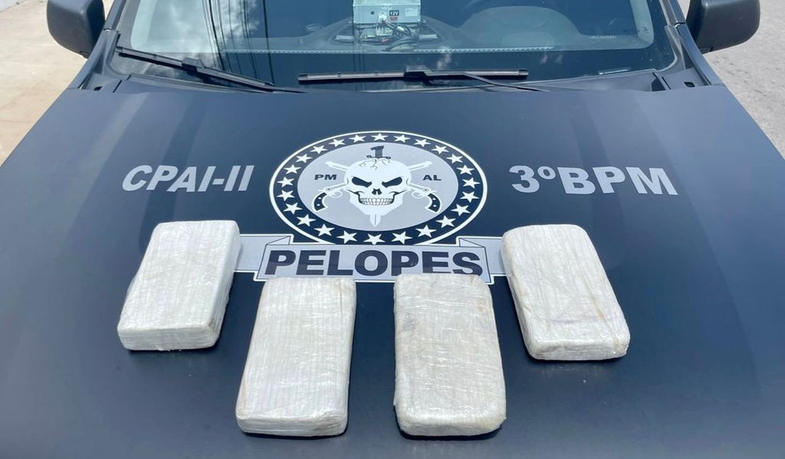 Pelopes apreende 4Kg de cocaína em Arapiraca após perseguir suspeitos