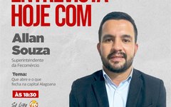 Superintendente da Federação do Comércio do Estado de Alagoas (Fecomércio), Allan Souza, concede entrevista ao Na Mira da Notícia desta quarta-feira (15)