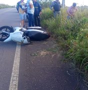 Motociclista perde controle e cai às margens da rodovia AL 115, em Igaci