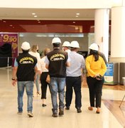 Fiscalização conclui primeiro dia de inspeções em shoppings de Maceió
