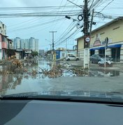 Interditada inúmeras vezes, Rua Eduardo dos Santos fica alagada após chuvas