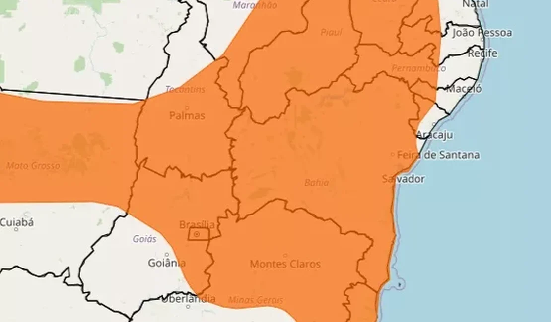 Novo aviso meteorológico do Inmet alerta perigo laranja para cidades do Sertão de AL