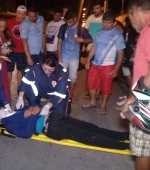 Colisão entre moto e bicicleta deixa duas pessoas feridas em Arapiraca