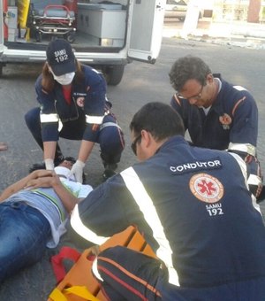 Motociclista perde o controle e sofre acidente, em Arapiraca