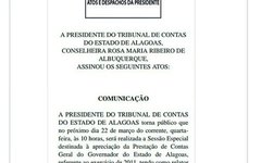 Data do julgamento foi publicada no Diário Oficial do TCE/AL