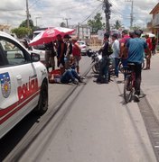 Colisão entre motos deixa motociclistas feridos em acidente na Avenida Muniz Falcão em Arapiraca
