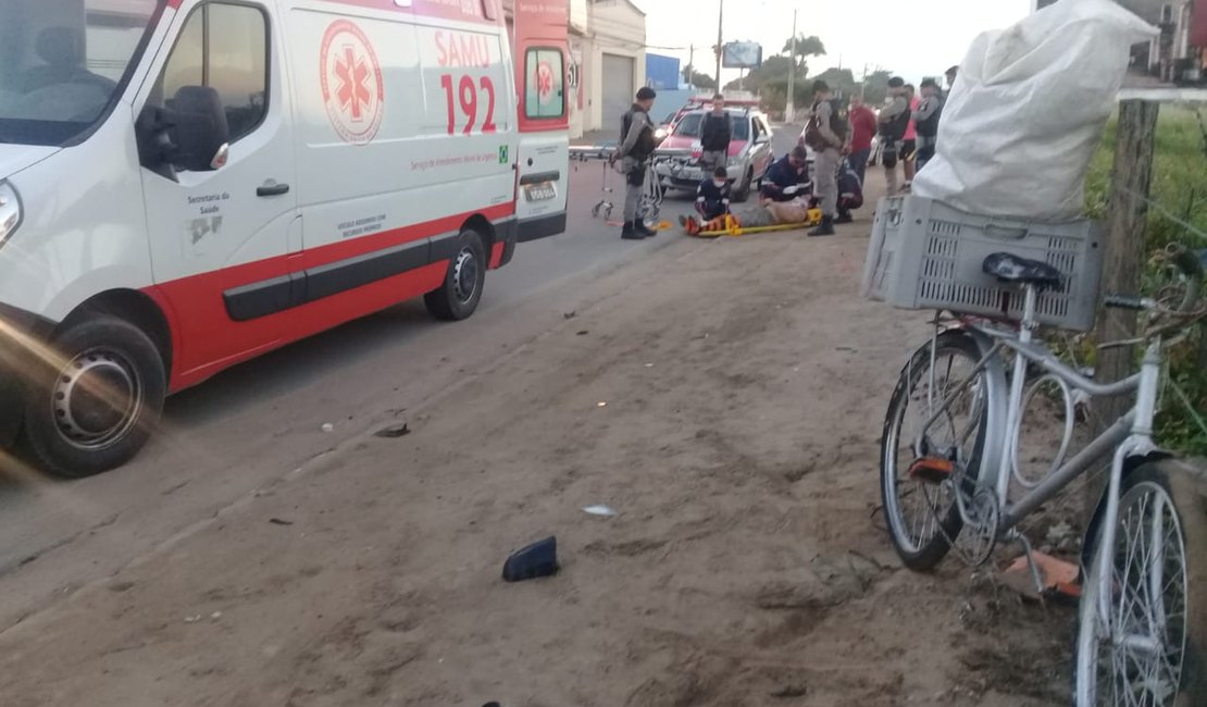 Motorista com sinais de embriaguez atropela ciclista no bairro Baixa Grande