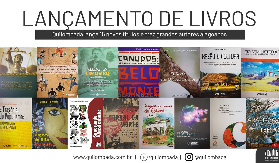 Portal Quilombada lança 15 novos livros alagoanos 