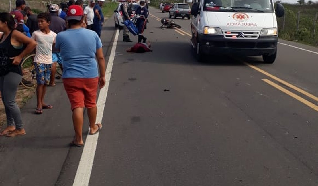 Colisão entre carro e motocicleta deixa homem ferido em Girau do Ponciano