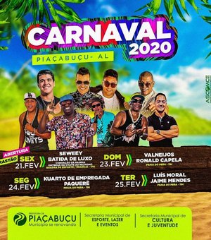 Piaçabuçu lança a programação oficial do Carnaval 2020