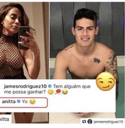Anitta flerta com o jogador colombiano James Rodríguez no Instagram