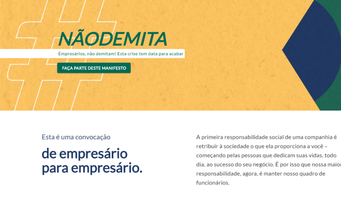 Empresários lançam movimento #NãoDemita na web