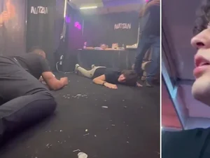 Vídeo mostra cantor Nattanzinho e equipe no chão do camarim durante tiroteio em show no Piauí