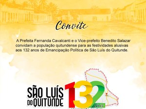 Prefeitura divulga programação completa dos 132 anos de São Luís do Quitunde