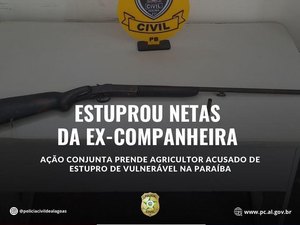 Idoso acusado de estuprar três adolescentes no Sertão de Alagoas é preso na Paraíba