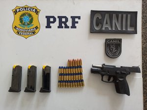 Vigilante sem porte de arma é preso com pistola na AL 101 em São Sebastião