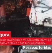 Acidente deixa pessoas feridas em Barra de Santo Antônio