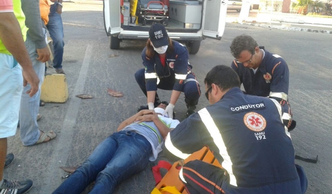 Motociclista perde o controle e sofre acidente, em Arapiraca