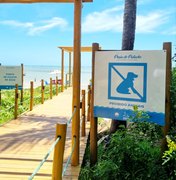 Porto de Pedras divulga proibições em área de praia Bandeira Azul