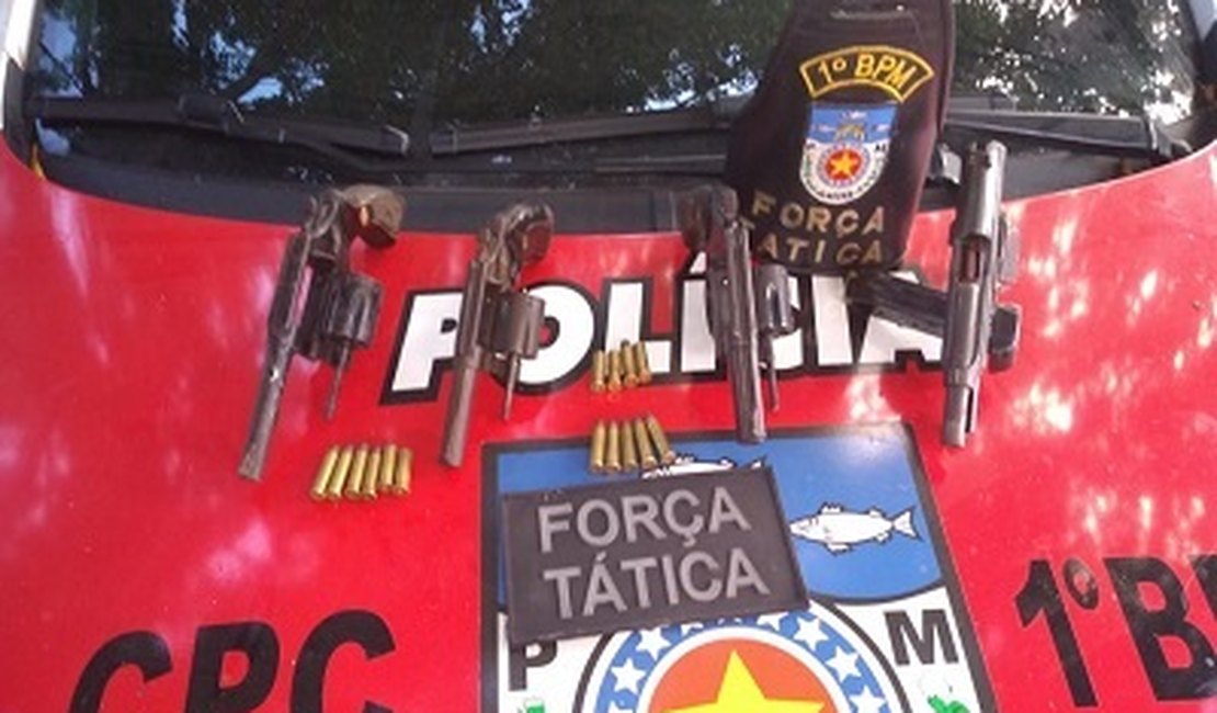 Trio é preso com armas e munições durante guerra de facções em Maceió