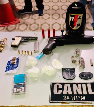 Armas, munição e drogas são apreendidas em Arapiraca após denúncia anônima