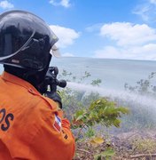 Corpo de Bombeiros apaga incêndio em Japaratinga