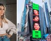 Marília Mendonça vibra com painel na Times Square, em Nova York