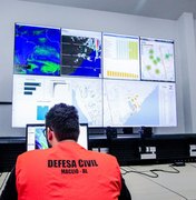 Defesa Civil de AL emite alerta sobre intensidade de chuvas em Alagoas