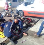 Homens ficam feridos após colisão entre motos em Arapiraca